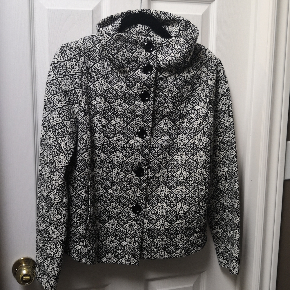 Made in Italy Damask Jacket, 2Way collar, sz L